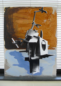 Anna Fasshauer Sender 1 Collage auf Aluminium 90 x 70 cm 2008 